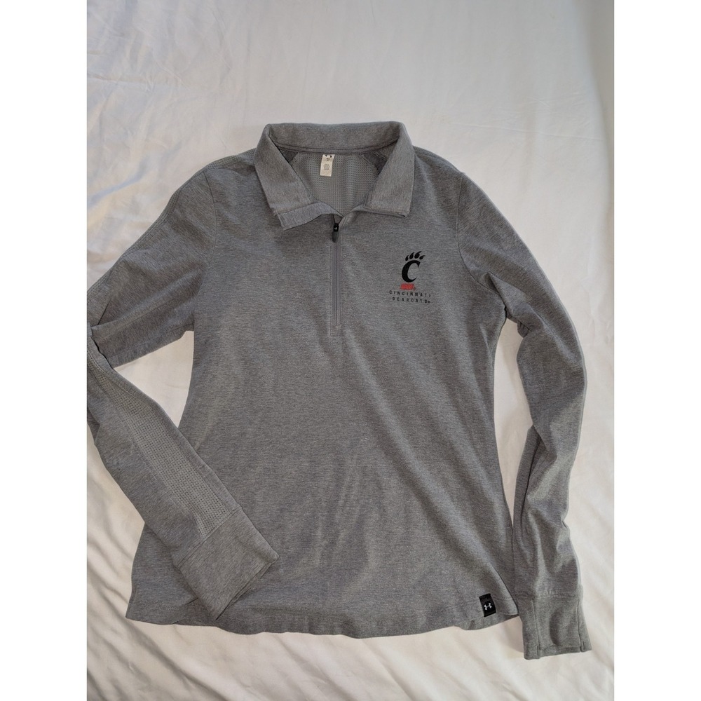 Under Armour Women's Medium‎ Cincinnati Bearcats Gray Long Sleeve Quarter Zip